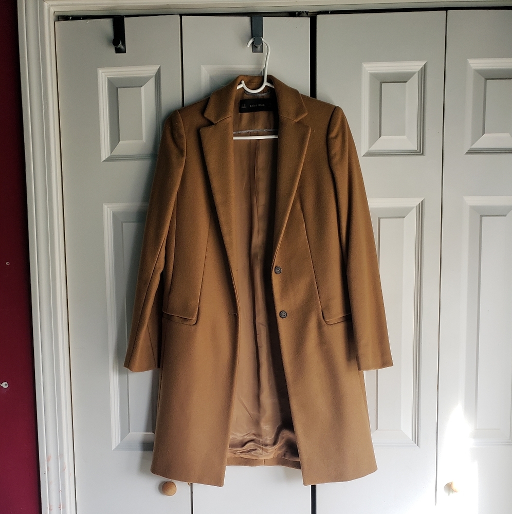 Zara Basic Tan Single Breasted Coat - image 1